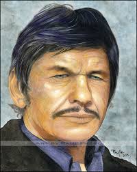 Portrait carving of Charles Bronson