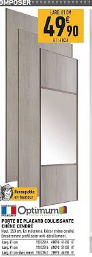 2021 au mercredi 30 juin 2021. Offre Porte De Placard Coulissante Chene Cendre Optimum Chez Brico Cash