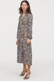 Calf Length Dress Light Blue Leopard Print Ladies H M Gb Calf Length Dress Dresses Sun Dress Casual