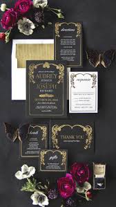 Floral Nouveau Wedding Invitations Goth Wedding Invitations Halloween Wed Gothic Wedding Invitations Halloween Wedding Invitations Foil Wedding Invitations