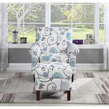 Blue Floral Armchair With Ottoman Walmart Com Armchair With Ottoman Floral Armchair Printed Accent Chairs