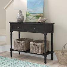 Beachcrest Home Regan 35 8 Solid Wood Console Table Wood Console Farmhouse Console Table Marble Console Table