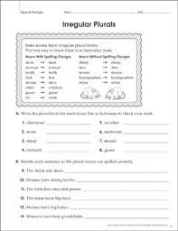 He'll review the basic rules and make some irregular nouns plural. Irregular Plurals Nouns Grammar Practice Page Printable Skills Sheets