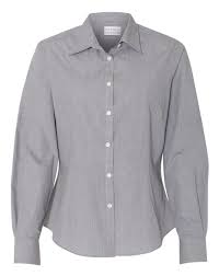 Van Heusen 13v0427 Womens Yarn Dyed Mini Check Long Sleeve Shirt