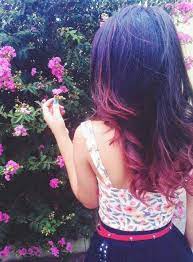 Cheveux Noir A Bout Rose Dip Dye Hair Dipped Hair Red Dip Dye Hair