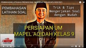 Soal um akidah akhlak mts 2020. Pembahasan Soal Um Aqidah Akhlak Mts 2020 2021 Youtube