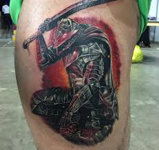 Got Berserker Guts On My Leg 15h Straight At Newcastle Tattoo Convention Done By Melissmia Art Berserk Tattoos Berserk Manga Tattoo