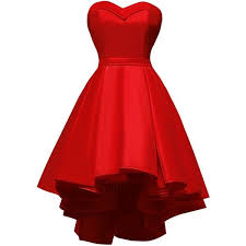 Amazon Com Chengzhong Sun Women S Ball Gown High Low Lace Up 260 Brl Liked On Polyvor Red High Low Dress Red Homecoming Dresses High Low Cocktail Dress