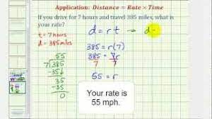 Using The Distance Rate And Time Formula Prealgebra