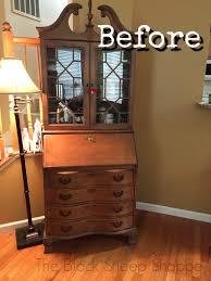Manufactured wood + solid wood. Colonial Style Secretary Desk