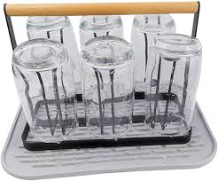 Many of these condiment caddies also feature card holders that you can use to distinguish between tables, so it's easy for servers to deliver. Amazon Com Mukkuri Cup Drying Rack Stand Beer Glasses Rack 6 Cup Metal Drainer Holder Rack Non Slip Mugs Cups Organizer With Wood Handle Black Home Improvement