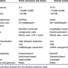 Check spelling or type a new query. Major Differences In Plant And Animal Genome Structure Function And Download Table