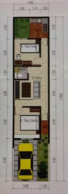 Kumpulan Denah Rumah Ukuran 4x8 Meter Denarumah