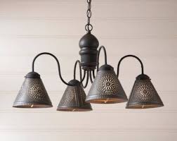 Cambridge Wood Chandelier Farmhouse Punched Tin Lighting Nana S Farmhouse Nana S Farmhouse