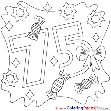 Enjoy our online coloring pages! 75 Years Free Colouring Page Happy Birthday