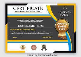 Free Printable Certificates Download Free Psd And Cdr File Certificate Design Template Computerartist Computer Artist