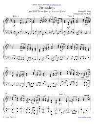 Jerusalem By Hubert H Parry And Did Those Feet In Ancient Time Traditional Sheet Music