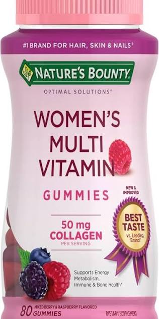 Amazon.com: Nature's Bounty Optimal Solutions Multivitamínico para Mujeres, Apoyo Inmunológico y de Energía Celular, Salud Ósea, Sabor a Frambuesa, 80 Gomitas, 40 Porciones Totales | Apoyo de energía inmune y celular, salud