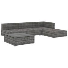 Vidal dipper xl vadelma toffeetanko. Vidaxl 5 Tlg Garten Lounge Set Mit Auflagen Poly Rattan Grau Gitoparts