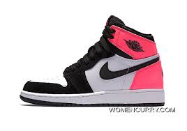 Valentines Day Air Jordan 1 Retro High Og Gs Black Black Hyper Pink White New Style Price 83 79 Women Stephen Curry Shoes Online Air Jordans Retro Air Jordans Pink Jordans