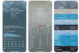 Layout design of the weather app. Ios 15 Food Tracking Messages Tweaks And More