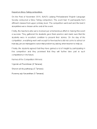 I hope this makes the lists easier to use. Report On Story Telling Competition