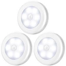 Amir Upgraded Version Motion Sensor Lights Battery Powered Led Night Lights Stick Anywhere Closet Lights Stair Lights Wall Lights For Hallway Bathroom Bedroom Kitchen Etc White Pack Of 3
