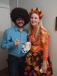 Bob Ross And A Happy Tree Last Night Tree Costume Halloween Costumes Couples Costumes