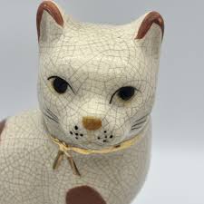 Fritz & Floyd Vintage Staffordshire Style Porcelain Cat On Pillow Figurine 