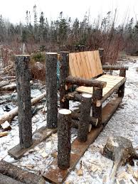 My Small Shack Log Cedar Chair And Bench Imgur Log Chairs Log Furniture Diy Rustic Log Furniture