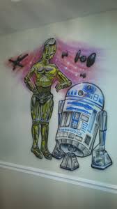 I Airbrushed This Star Wars Wall Mural In Clovis Ca As A Christmas Gift For A Customer S Son Airplayairb Star Wars Wall Mural Custom Airbrushing Wall Murals
