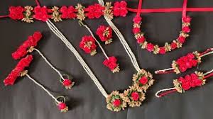The real flower jewellery trend is in rage among brides. Flower Jewellery Making For Haldi Flower Jewellery Making At Home Flower Jewellery For Baby Shower Youtube