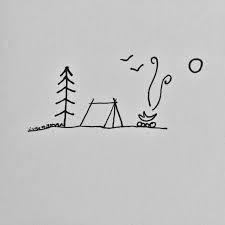 Camping Sketch Camping Pen Simple Traveling Travel Doodles Pen Sketch Easy Drawings