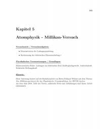 Lernst du in der 11. Kapitel 5 Atomphysik Millikan Versuch I Physikalisches Institut B