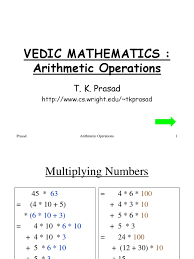 Vedic mathematics, which simplifies arithmetic and algebraic operations. Vml4 Arithmetic Operations Multiplication Subtraction