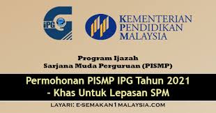 Syarat kemasukan dan bidang pengkhususan yang ditawarkan akan dikongsikan selepas applikasi selamat membuat permohonan (pismp) dan semoga anda semua berjaya dalam permohonan ini nanti. Semakan Online Malaysia