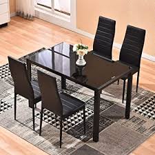 « best 20 small modern kitchen table space. Amazon Com 4homart Dining Table With Chairs 5 Pcs Glass Dining Kitchen Table Set Modern Tempered Glass Top Table And Pu Leather Chairs With 4 Chairs Dining Room Furniture Black Table