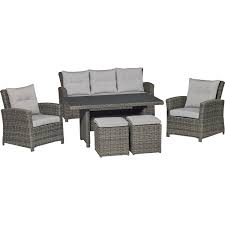 Lounge Set Mit Esstisch Vermont 6 Teilig Aus Polyrattan Wave Cliff Kaufen Bei Obi