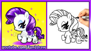 How To Draw Rarity My Little Pony Super Cute Fun2draw Style Cute Easy Drawings Fun2draw Drawings