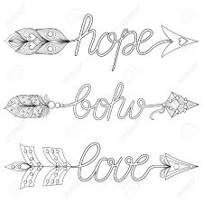 Rabbit head drawn with zentangle style. Bohemian Arrows Signs Boho Love Hope With Feathers Decorative Royalty Free Cliparts Vectors And Stock Illustration Image 64924714