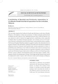 Aquaculture supplier and manufacturer malaysia: Pdf Contribution Of Brackish And Freshwater Aquaculture To Livelihood Of Small Scale Rural Aquaculture Farmers In Kedah Malaysia