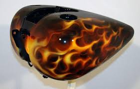 Airbrush Real Fire Custom Paint Motorcycle Fire Custom Paint Set For Sale 1997 Dyn Custom Paint Motorcycle Custom Motorcycle Paint Jobs Motorcycle Paint Jobs