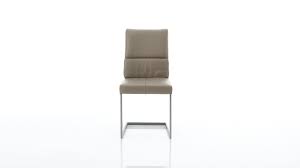 Interliving Esszimmer Serie 5601 Schwingstuhl Lichtgraues Longlife Leder Bronco 85 Gebürsteter Edelstahl