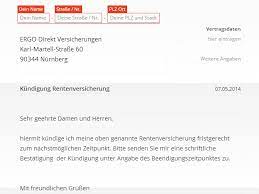 Sie wissen nicht mehr, wie es weitergehen soll. Ergo Direkt Rentenversicherung Kundigen Vorlage Download Chip