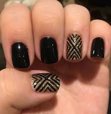 Black And Gold Nails Coffin Black Gold Nails By Andrea De La Mer Salon Gold Nails Gold Gel Nails Black Gold Nails