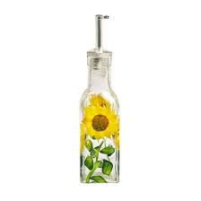 Grant Howard Hand Painted 6 Oz Sunflower Oil Vinegar Cruet Glass Bottle Hand Painted Glass Cruet Bottle Features A Sun Cruet Lighted Wine Bottles Vinegar Cruet