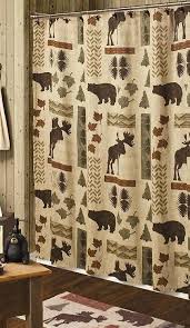 Black Bear Shower Curtain Hooks Country Curtains Country Moose And Bear 5 Piece Bath Set Cabin Decor Shower Curtain Country Shower Curtain Log Cabin Decor Cabin Bathrooms