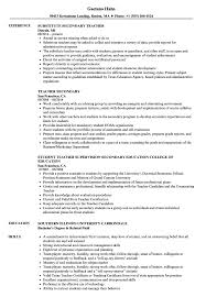 The ats will scan your resume for specific formatting, years of experience, education, and relevant keywords. Secondary Teacher Resume Samples Velvet Jobs