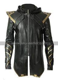 Avengers Endgame Ronin Costume Black Leather Hooded Jacket Pants Leather Jacket With Hood African Men Fashion Black Leather