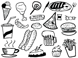 There are numerous types of food items, such as fruits, vegetables, bakery products, dairy products, fish products, meat products etc. Coloring Pages Of Junk Food Coloring Home